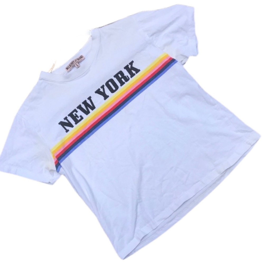 MULBERRY & GRAND White New York Short Sleeve Tee